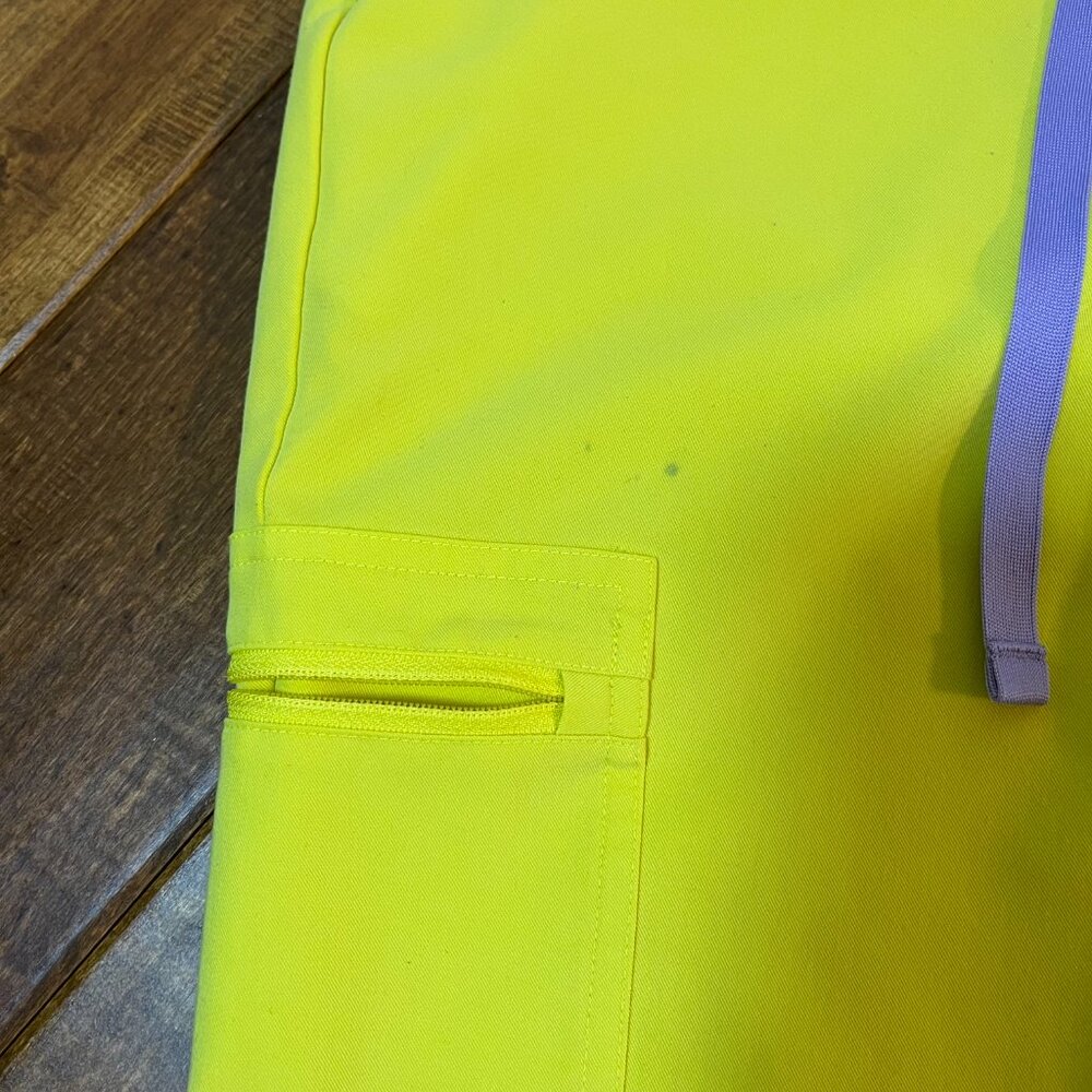 Figs High Waist Zamora Jogger Scrub Pants Nurse Doctor Lifesaver Yellow Small - Picture 7 of 12